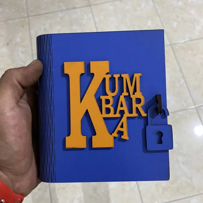 Ahşap Kilitli Kitap Kumbara