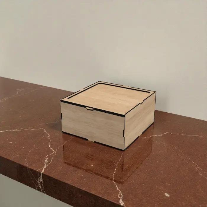 Ahşap Kutu Kayar Kapak 200x200x100mm