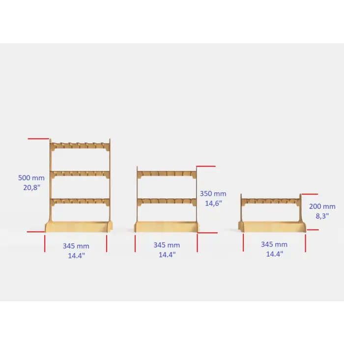 Ahşap MDF Anahtarlık Takı Teşhir Standı | Modüler Tasarım (1, 2 ve 3 Gözlü)