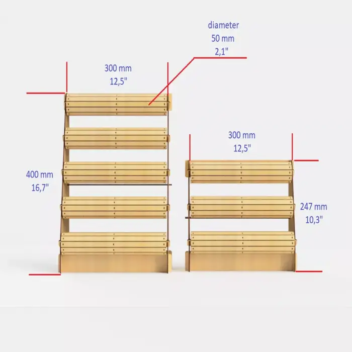 Ahşap MDF Bileklik ve Saat Dikey Teşhir Standı | 3 ve 5 Katlı Modeller