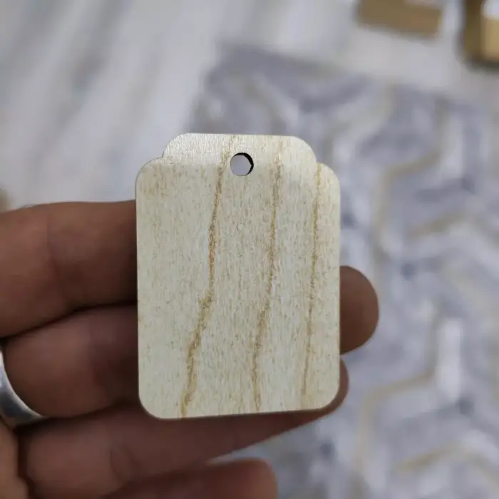 Ahşap MDF Kare Etiket Anahtarlık Ölçü ve Renk Seçimli