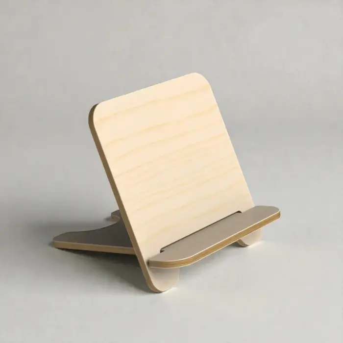 Ahşap MDF Masaüstü Telefon Standı (10x10 cm) Minimalist Tasarım