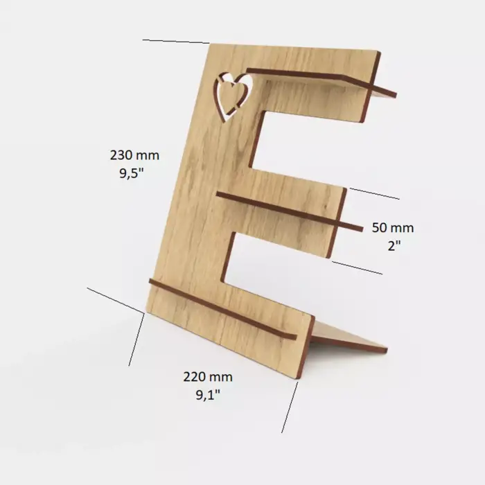 Ahşap MDF Mini 2 Katlı Bileklik ve Saat Teşhir Standı - 22 cm Lazer Kesim Kompakt Tasarım