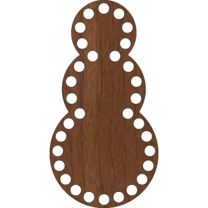 Üçlü Daire (Kardan Adam Figürlü) Ahşap MDF Sepet Tabanı 21x11 cm (Delik Çapı 8 mm)
