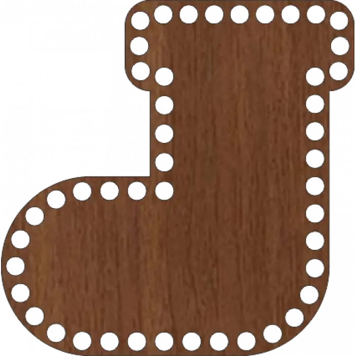 Çorap Figürlü Ahşap MDF Sepet Tabanı 16x16 cm (Delik Çapı 6 mm)
