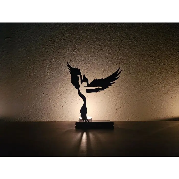 Ahşap Mumluk Kuzgun ve Balerin Temalı