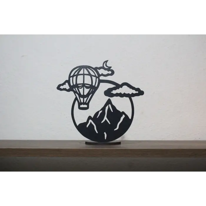 Ahşap Mumluk Uçan Balon Temalı