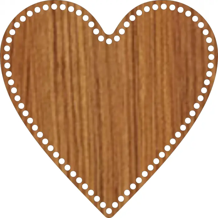 Kalp Ahşap MDF Sepet Tabanı 20x20 cm (Seçilebilir Delik Çapı)