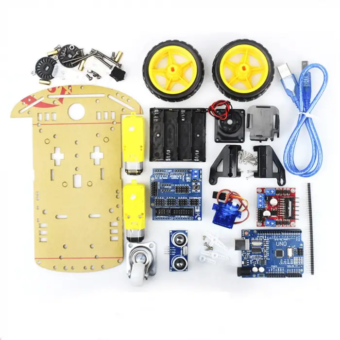 Arduino 2WD Engelden Kaçan Robot Araba Kiti - Otonom Eğitim Seti - Sensör ve Sürücü Dahil
