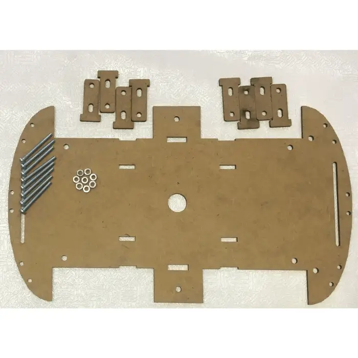 Arduino 4WD Akıllı Robot Araba Şasisi (Ahşap) - Çift Katlı - Vida Seti Dahil