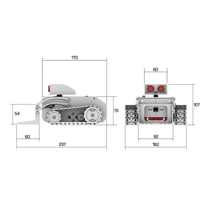 Arduino Builder Pist Robotu 3D Baskı Gövde Seti - Vida Seti Dahil