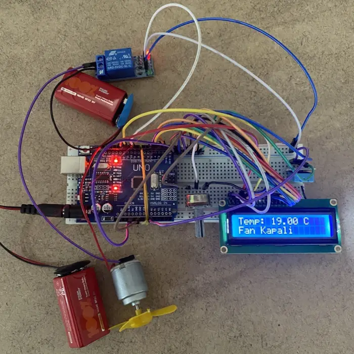 Arduino DHT11 Termostatlı Akıllı Fan Kontrol Sistemi (LCD Ekranlı)