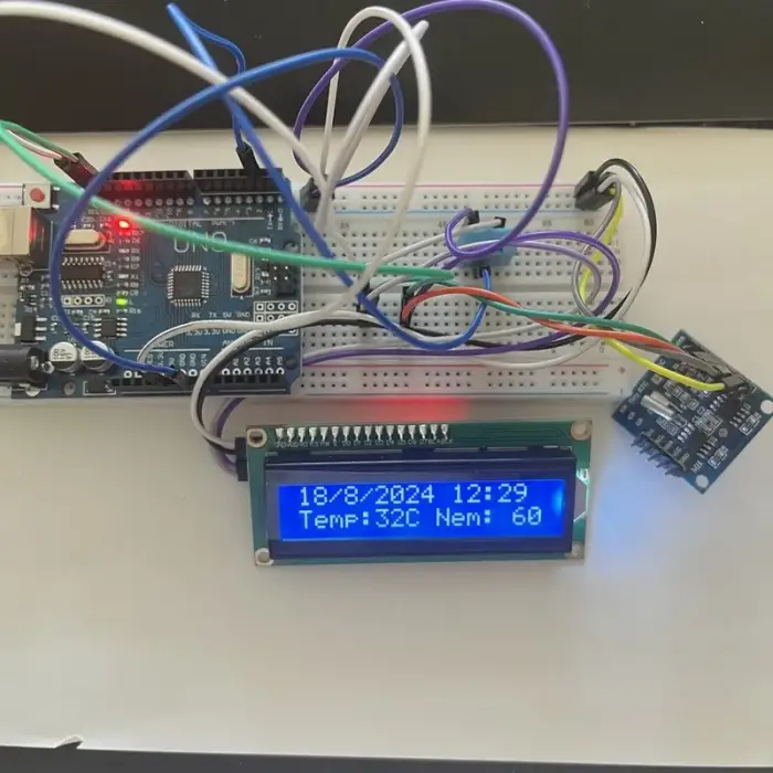 Arduino LCD Ekranlı Dijital Saat ve Hava İstasyonu Proje Seti (RTC & DHT11)