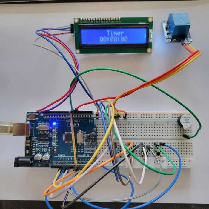 Arduino LCD Ekranlı Zaman Ayarlı Röle Kontrol Seti (Geri Sayım Sayacı)