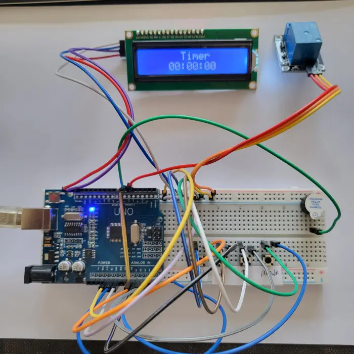 Arduino LCD Ekranlı Zaman Ayarlı Röle Kontrol Seti (Geri Sayım Sayacı)