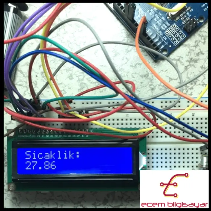 Arduino LM35 Hassas Sıcaklık Ölçüm Seti (16x2 LCD Ekranlı)