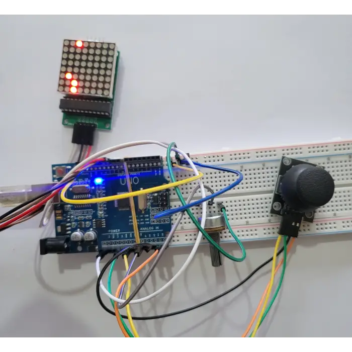 Arduino Max7219 LED Matris Yılan Oyunu Proje Seti (Joystick ve Hız Kontrollü)