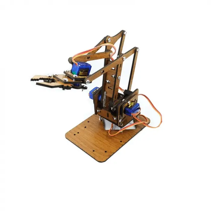 Arduino MDF Robot Kol Gövde Kiti - 4 DOF Lazer Kesim - Vida Seti Dahil