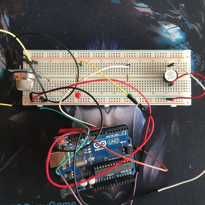 Arduino MQ2 Gaz ve Duman Sensörü Alarm Proje Seti - Kurulu ve Kodlu