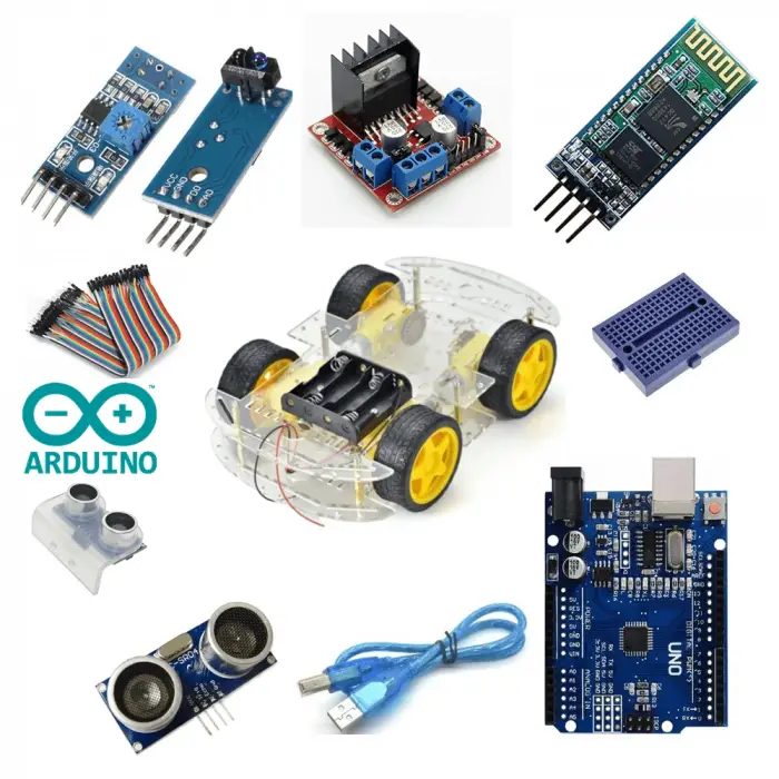 Arduino Multi 4WD Bluetooth Robot Eğitim Seti - Çizgi İzleyen ve Engelden Kaçan Tam Paket