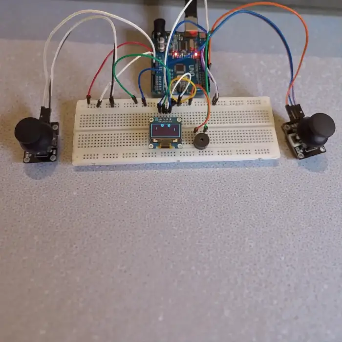 Arduino OLED Ekranlı 2 Kişilik Pong Oyunu Seti (Çift Joystick Kontrollü)