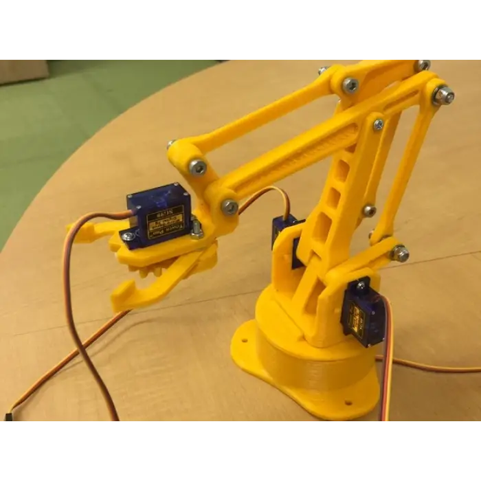 Arduino Plastik Robot Kol Kiti - 4 Servo Motor ve Joystick Kontrol Ünitesi Dahil