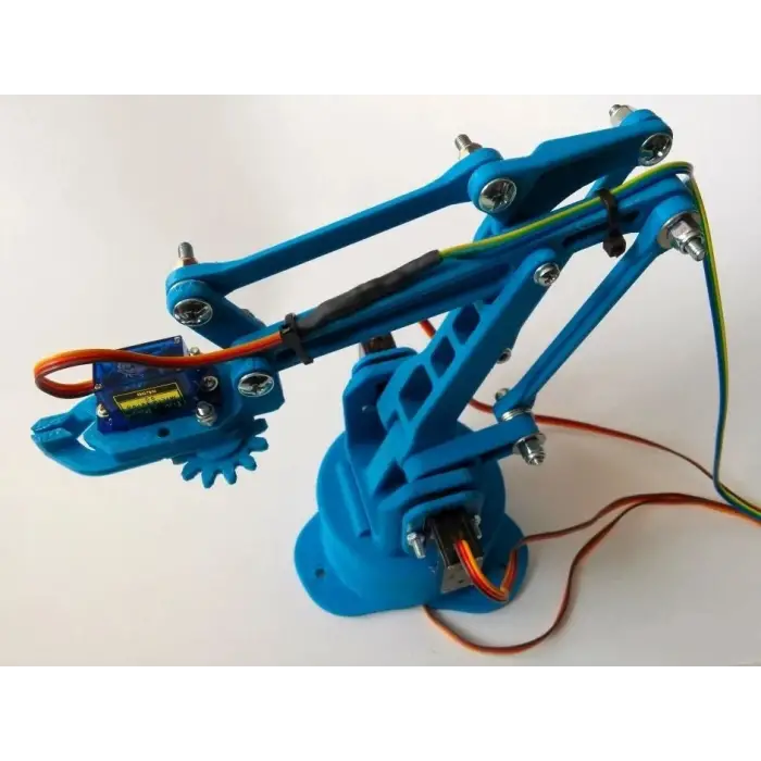 Arduino Plastik Robot Kol Kiti - 4 Servo Motor ve Joystick Kontrol Ünitesi Dahil