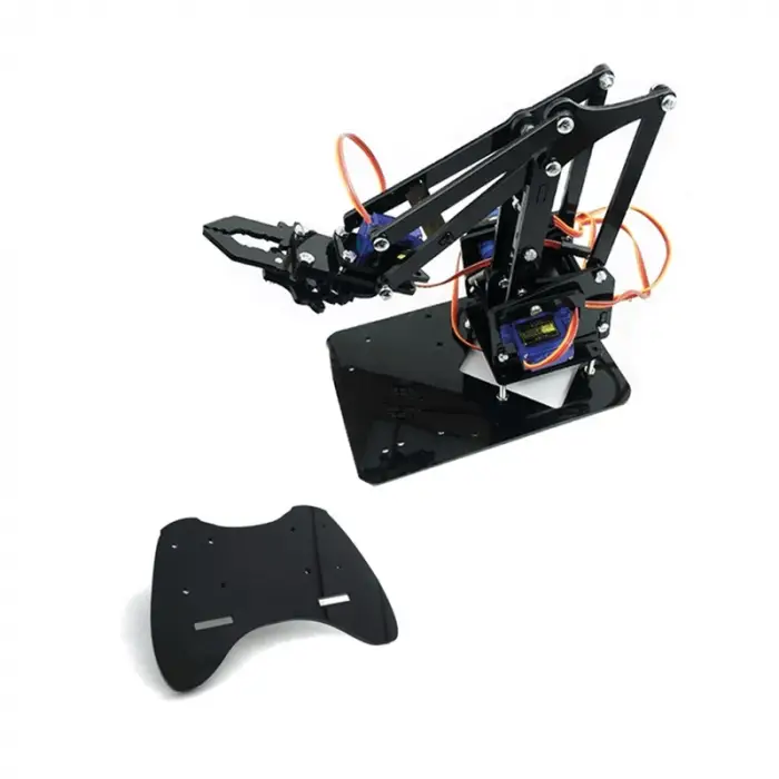 Arduino Pleksiglas Robot Kol Kiti - 4 Servo Motor ve Joystick Kontrol Seti Dahil