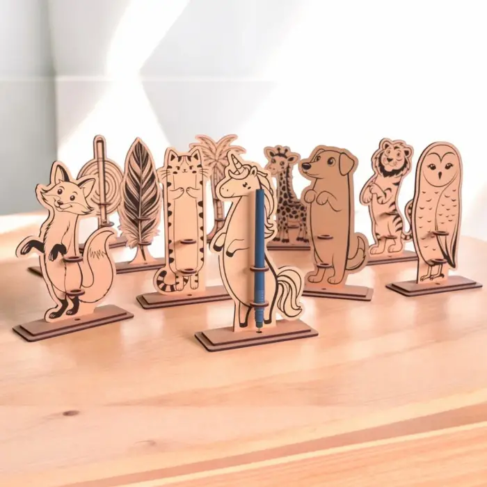 Boyanabilir Ahşap 10lu Hayvan Seti - 3mm MDF Boya ve Fırçalı Hobi Paketi