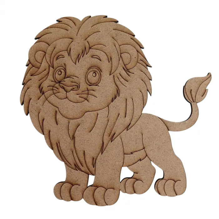 Boyanabilir Ahşap Aslan Figürü 16x16 cm
