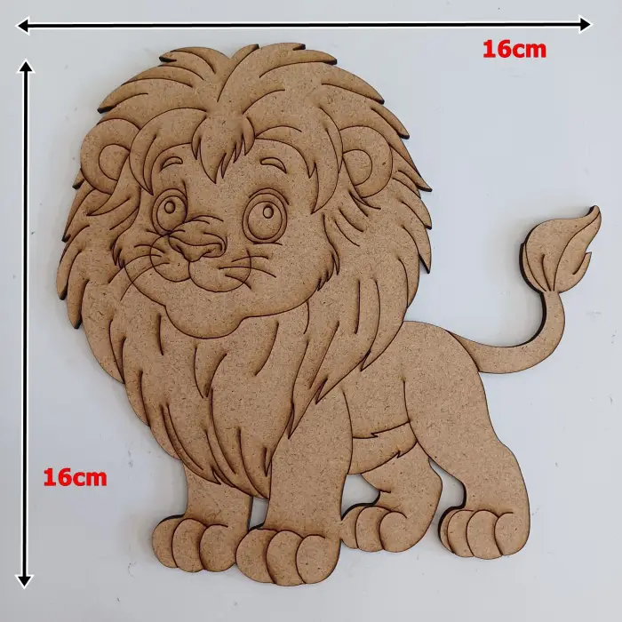 Boyanabilir Ahşap Aslan Figürü 16x16 cm
