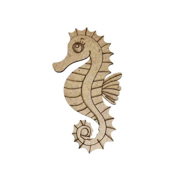 Boyanabilir Ahşap Deniz Atı Figürü 15x7 cm