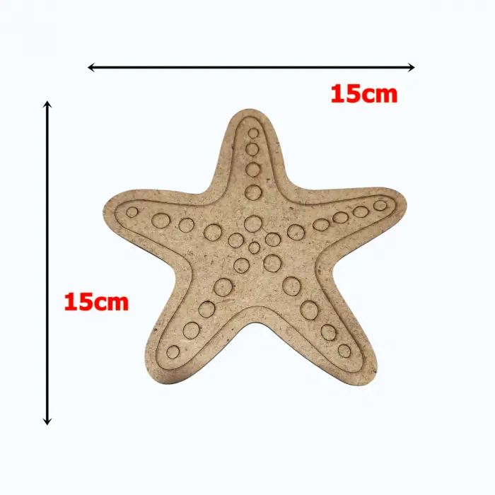 Boyanabilir Ahşap Deniz Yıldızı Figürü 15x15 cm