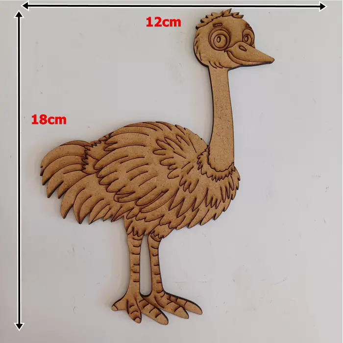 Boyanabilir Ahşap Deve Kuşu Figürü 18x12 cm