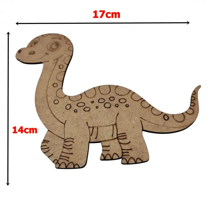 Boyanabilir Ahşap Dinazor Figürü Brontosaurus 17x14 cm