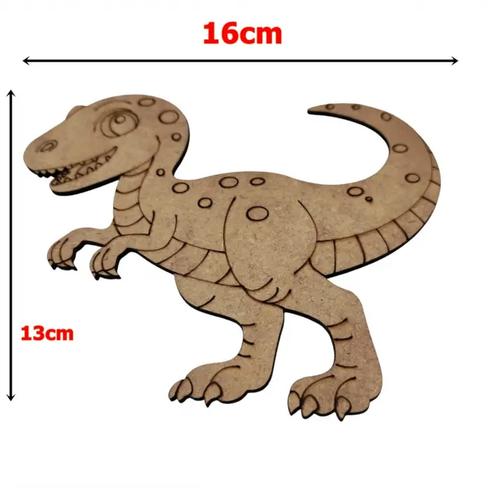 Boyanabilir Ahşap Dinozor Figürü T-Rex 16x13 cm