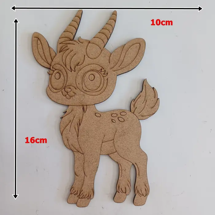 Boyanabilir Ahşap Geyik Figürü 16x10 cm