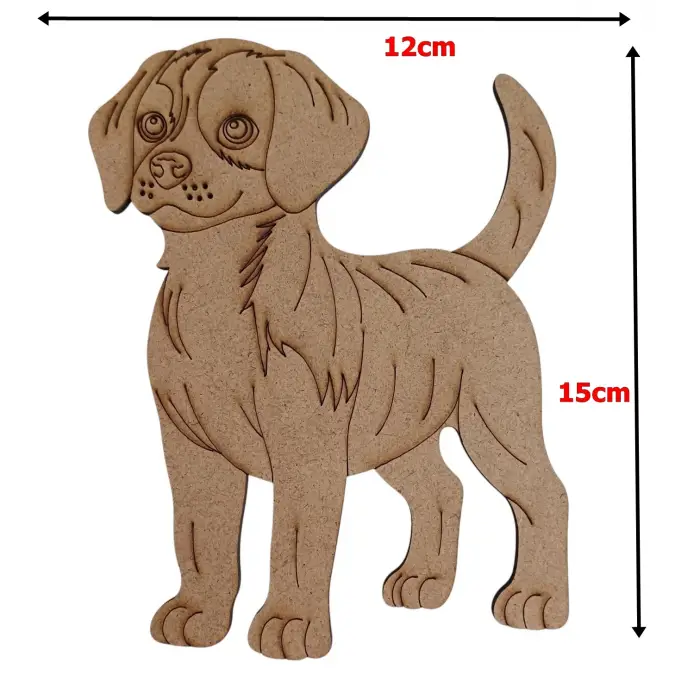 Boyanabilir Ahşap Köpek Figürü 15x12 cm