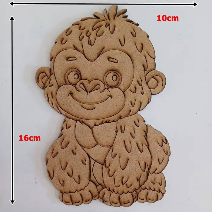 Boyanabilir Ahşap Orangutan Figürü 16x10 cm
