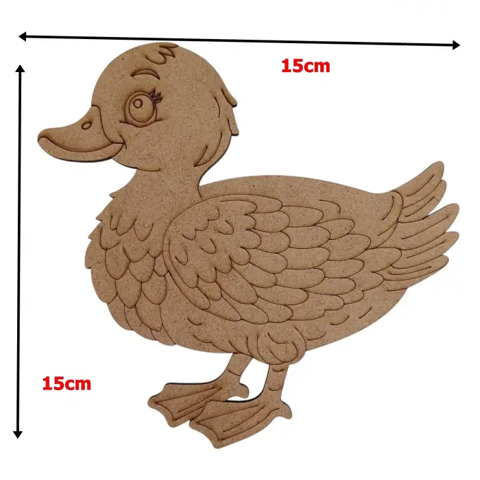 Boyanabilir Ahşap Ördek Figürü 15x15 cm