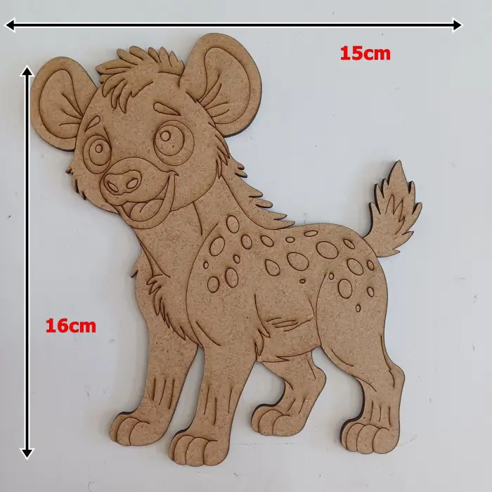 Boyanabilir Ahşap Sırtlan Figürü 16x15 cm