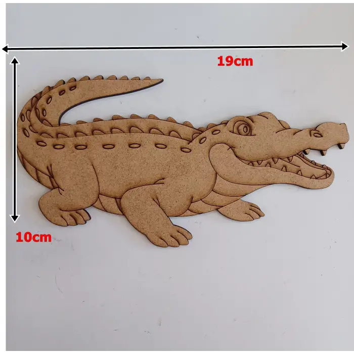 Boyanabilir Ahşap Timsah Figürü 19x10 cm