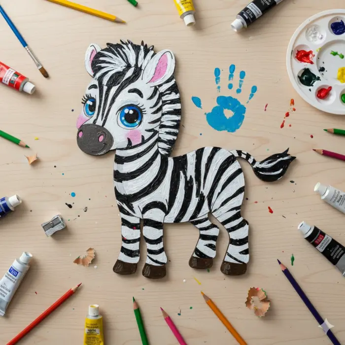 Boyanabilir Ahşap Zebra Figürü 16x15 cm