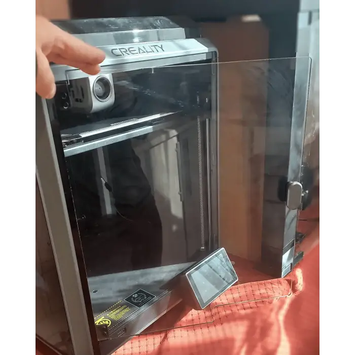 Creality K1C 3D Yazıcı Ön Kapak Paneli - 3mm Darbeye Dayanıklı Pleksi (Şeffaf / Füme)