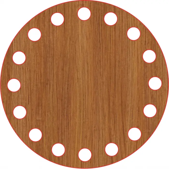 Daire Ahşap MDF Sepet Tabanı 10 cm (Delik Çapı 8 mm)