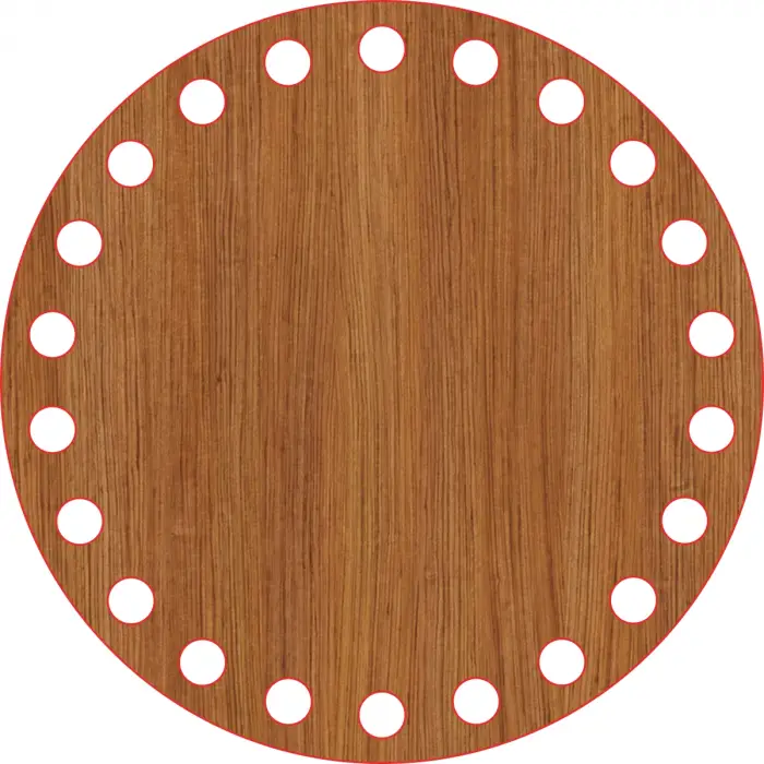 Daire Ahşap MDF Sepet Tabanı 13 cm (Delik Çapı 8 mm)