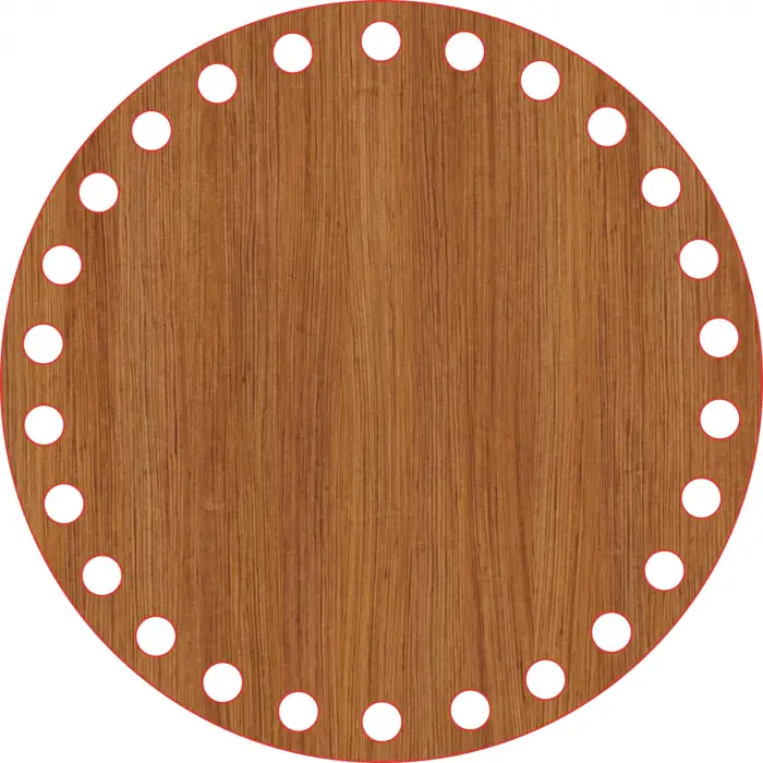 Daire Ahşap MDF Sepet Tabanı 15 cm (Delik Çapı 8 mm)