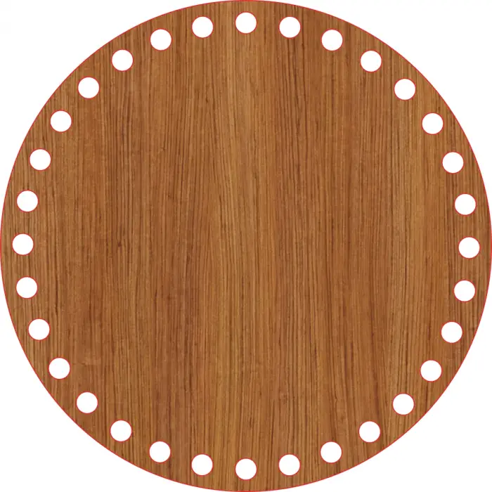 Daire Ahşap MDF Sepet Tabanı 18 cm (Delik Çapı 8 mm)