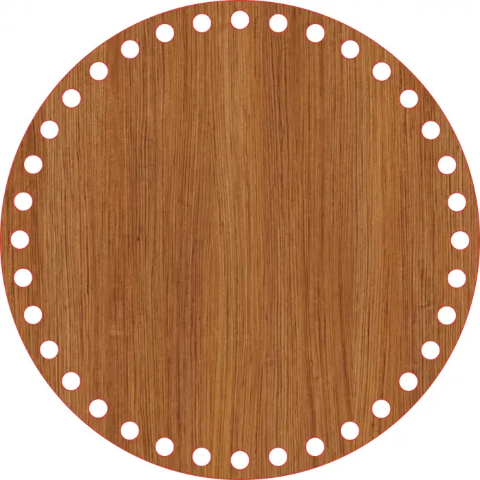 Daire Ahşap MDF Sepet Tabanı 20 cm (Delik Çapı 8 mm)