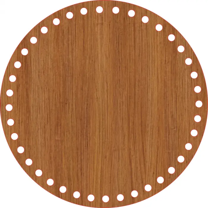 Daire Ahşap MDF Sepet Tabanı 23 cm (Delik Çapı 8 mm)